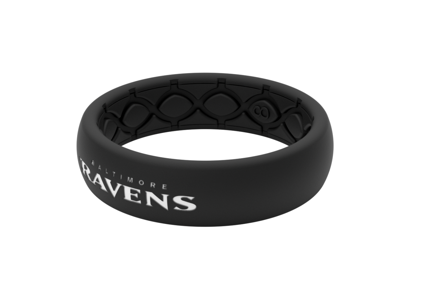Thin NFL Baltimore Ravens Black - Groove Life Silicone Wedding Rings