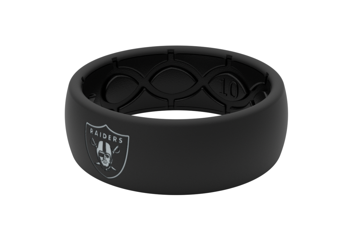 Original NFL Las Vegas Raiders With Silver Fill - Groove Life Silicone Wedding Rings