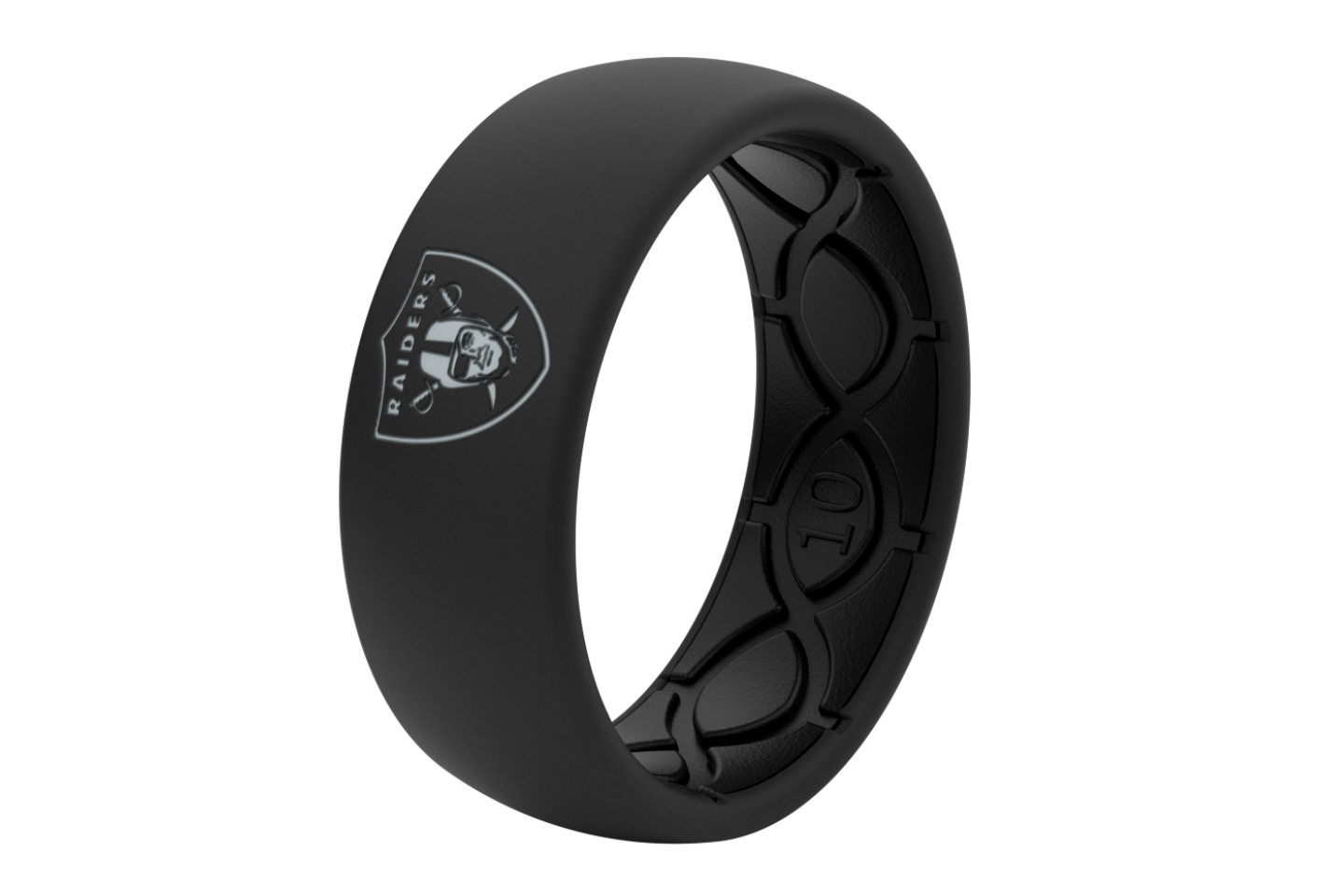 Original NFL Las Vegas Raiders With Silver Fill - Groove Life Silicone Wedding Rings