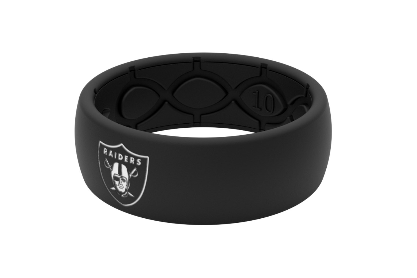 Original NFL Las Vegas Raiders With White Fill - Groove Life Silicone Wedding Rings