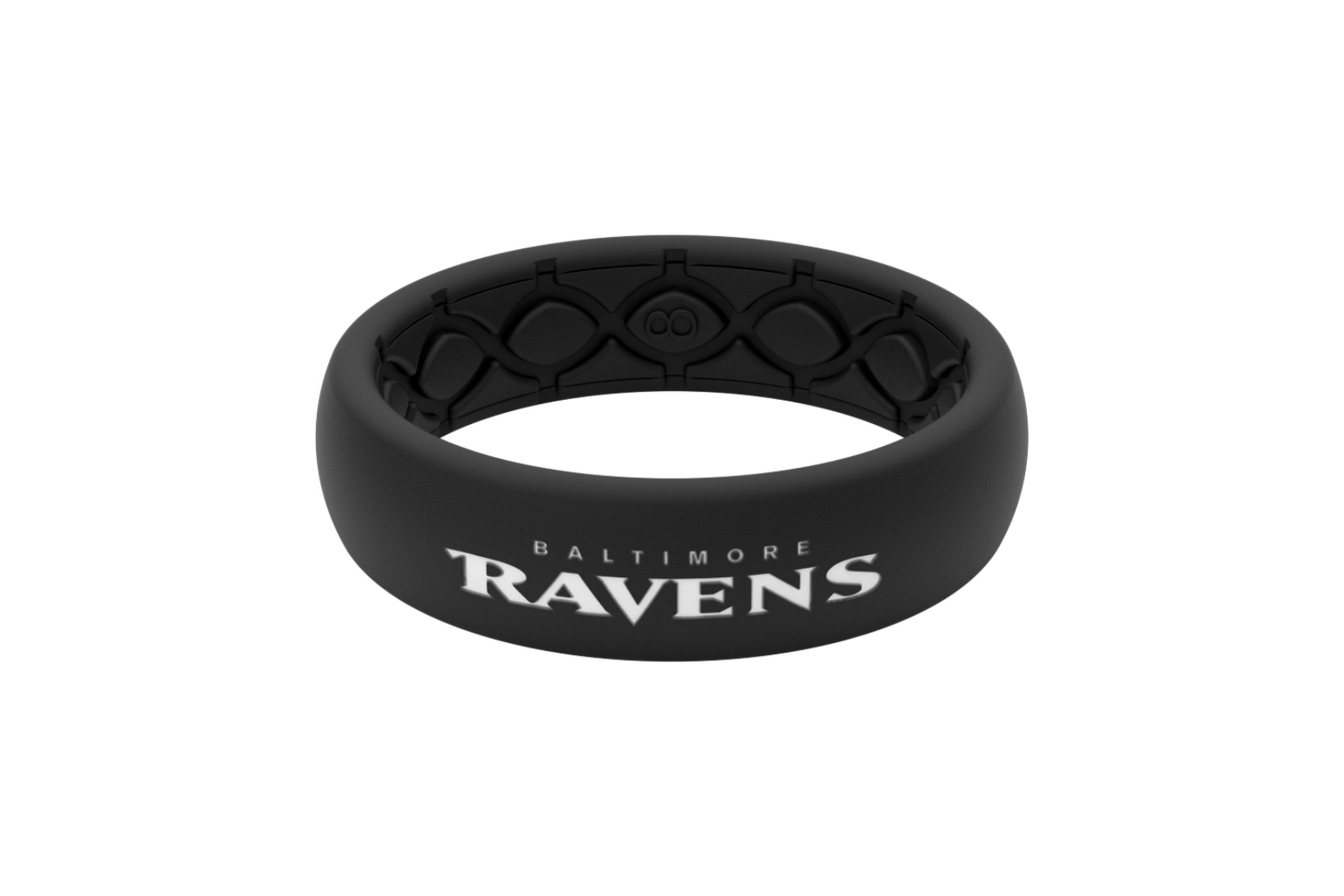 Thin NFL Baltimore Ravens Black - Groove Life Silicone Wedding Rings